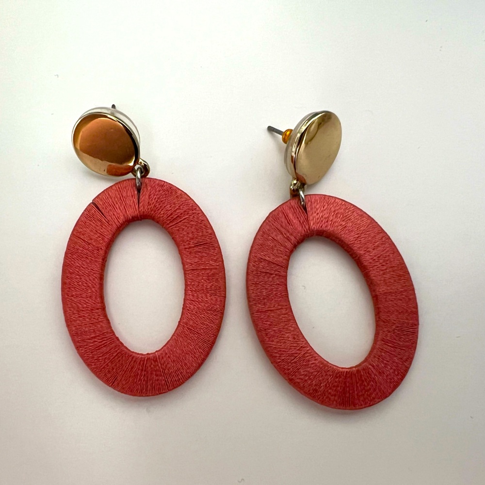 LOFT Pink Thread-Wrapped Earrings - Picture 2 of 2